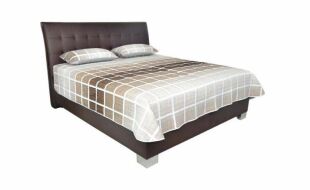 manželská postel včetně matrací SASHA 180X200, hnědá/hnědý přehoz