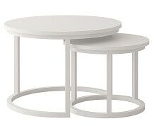 TRENTO - Konferenční stolek sada 2kusy - lamino BÍLÁ/ noha kov BÍLÝ(Toronto stolik kawowy =2balíky)(IZ) (K150)