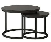 TRENTO - Konferenční stolek sada 2kusy - lamino ČERNÁ/ noha kov ČERNÝ (Toronto stolik kawowy=2balíky)(IZ) (K150)