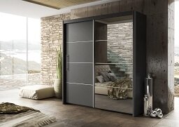 INOVA NEW 3 - skříň š.200 cm lamino_Grafit (8XLG4420=4balíky) (MM) NOVÝ TYP -nové vnitřní uspořádání (K150)