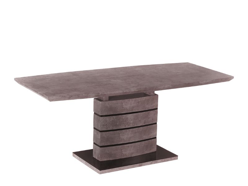 LEONARDO 1 jídelní stůl rozkládací lamino Beton/ sklo černá (LEONARDOBT140) (S) (K150-Z) - 2