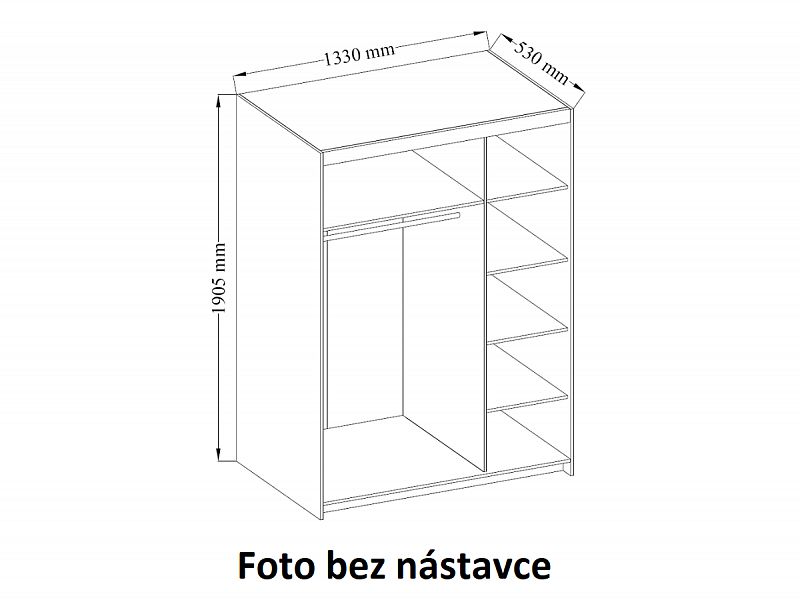 EVERLY 3D - skříň s nádstavcem Dub lefkas (ELENA DL03+NAEL DL03) 