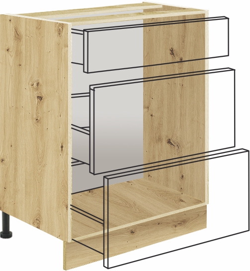 Dolní skříňka s šuplíky INF-10D Šedá matná/Dub Artisan - 5