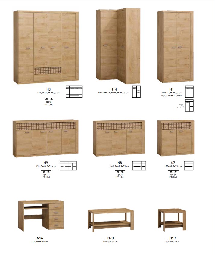 Komoda 2D1S NATURAL N7 dub ribbeck/kostka - 7