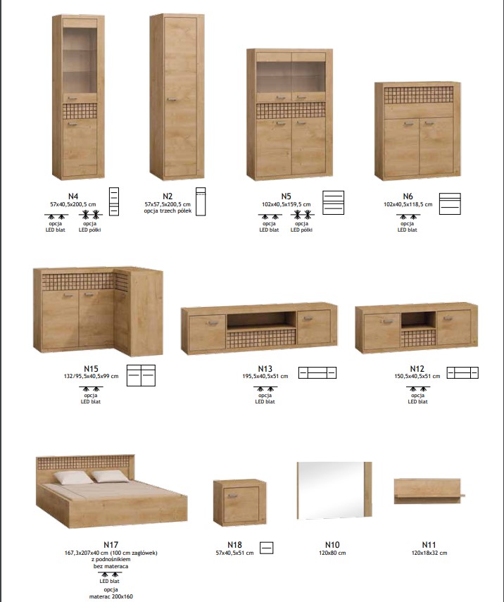 Komoda 2D1S NATURAL N7 dub ribbeck/kostka - 8