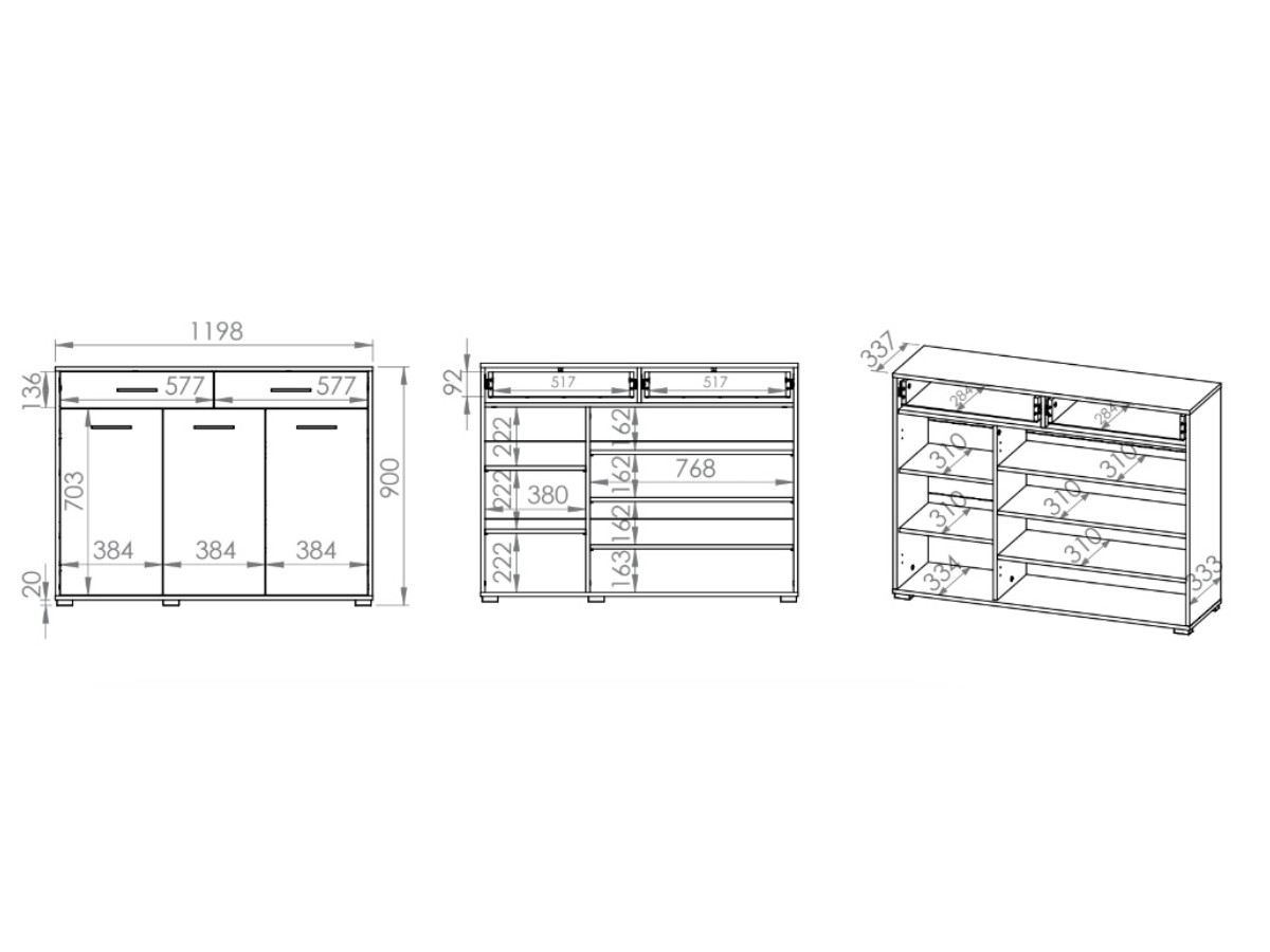 CAMERON 11- Komoda 3D2S, lamino dub sonoma (ML) (CARO11=2BALÍKY)(K150) NOVINKA - 2