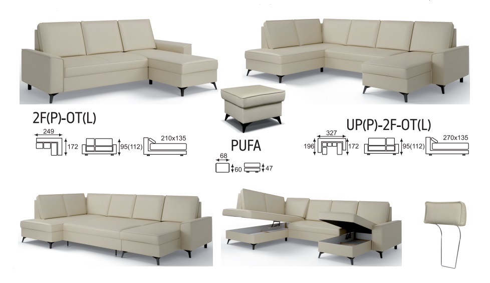 Rohová sedací souprava s otomanem Janov - 9