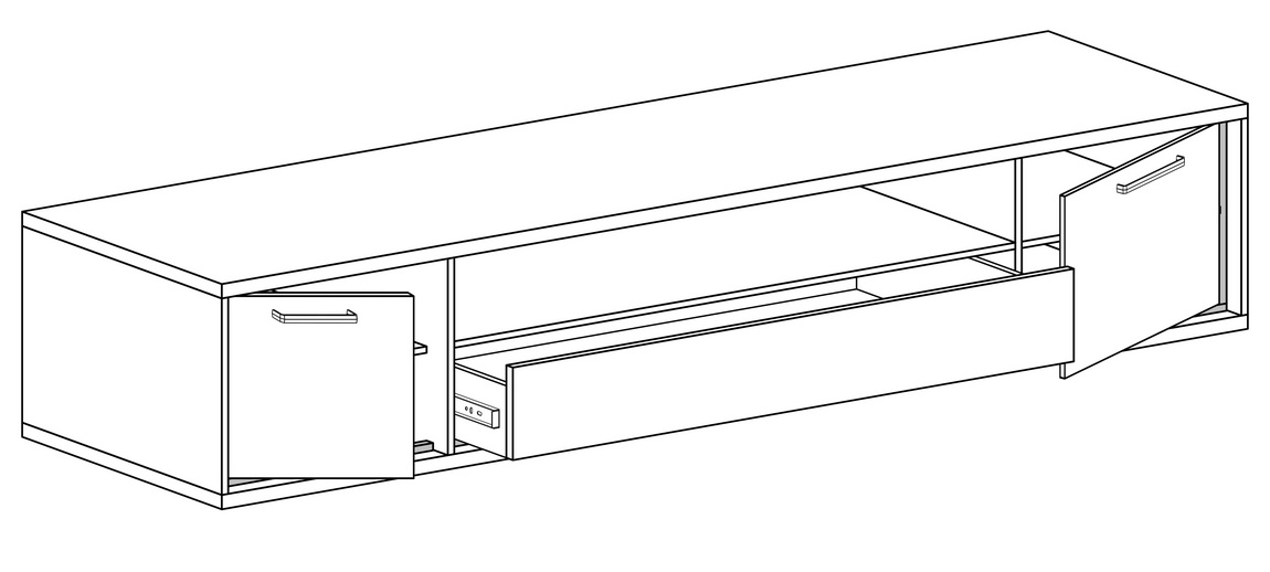 Televizní stolek PILETAS M-13 dub hickory - 3