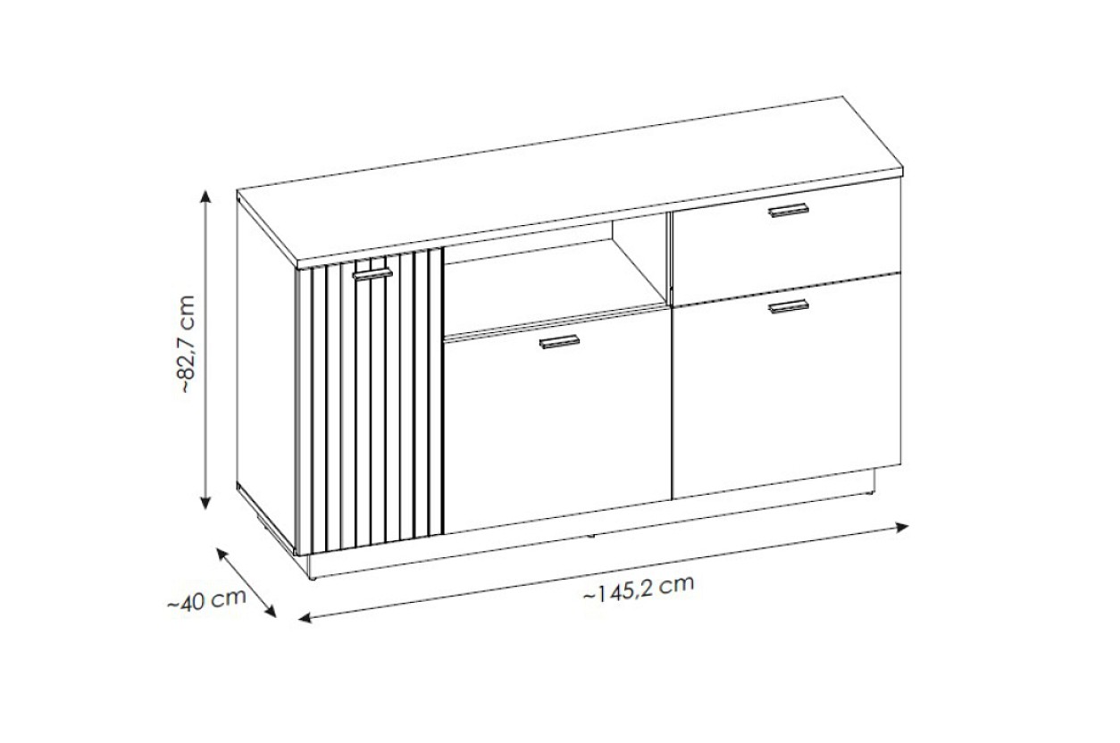 ALVERO K02 - KOMODA 3D1S - lamino šedá light/PVC dub coast evoke (AlvernoALVK02=2BALÍKY) (W) (K150) NOVINKA - 2