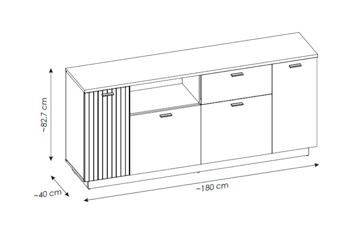 ALVERO K03 - KOMODA 4D1S - lamino šedá light/PVC dub coast evoke (AlvernoALVK04=2BALÍKY) (W) (K150) NOVINKA - 2