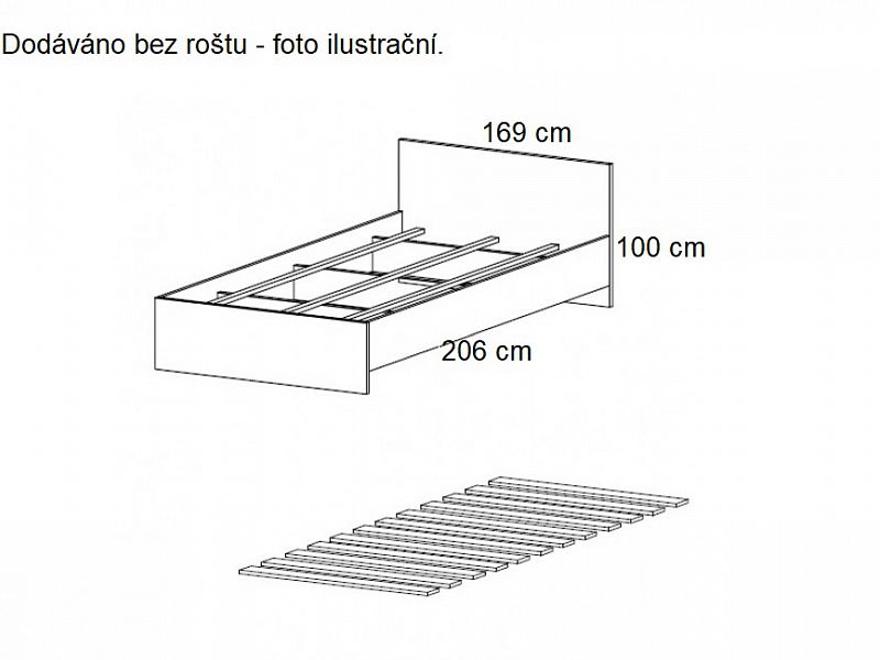 MANŽELSKÁ POSTEL BAUNTI BA 31 - dub san remo pískový / černá eco kůže - 1